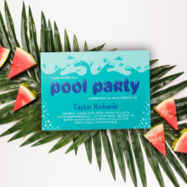 VATTEN STÄNK - BARNS FÖDELSEDAG BASSÄNG PARTY INBJUDNINGAR