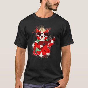 Vatten Stänk Cat Music Instrument Ukulele T Shirt