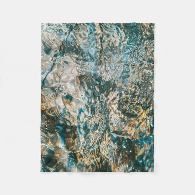 Vatten stänk i nära fotografi fleecefilt (Framsidan)