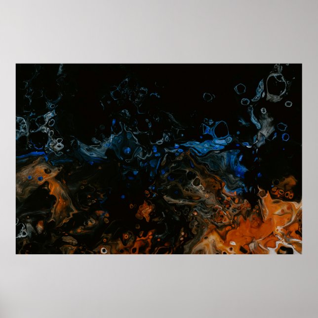 Vatten stänk i nära fotografi poster (Framsidan)