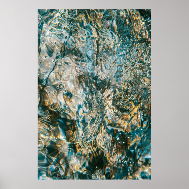 Vatten stänk i nära fotografi poster (Framsidan)