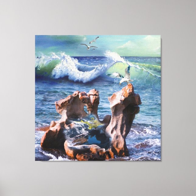 Vatten-strömbakgrunden Poster Faux Kan Resa Canvastryck (Framsida)