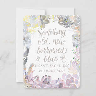 Vatten Succulents   Bridesmedalkort Inbjudningar