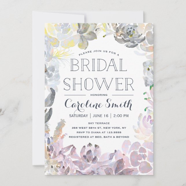 Vatten Sukkulenter | Bröllopsfest Inbjudningar (Framsida)