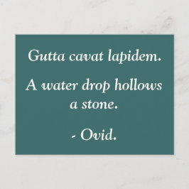 Vatten tappar en sten - Ovid citat Vykort