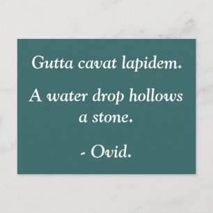 Vatten tappar en sten - Ovid citat Vykort