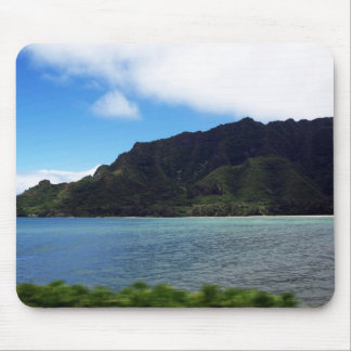 Vatten till bergsfotot på en musmatta