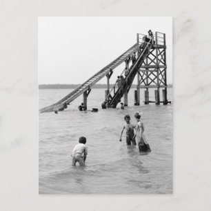 Vatten Toboggan, Bois Blanc Island, MI 1903 Vykort