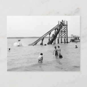 Vatten Toboggan, Bois Blanc Island, MI 1903 Vykort
