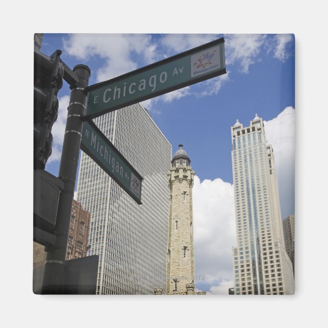 Vatten Torn, Chicago, Illinois, Förenta staterna Magnet (Framsidan)