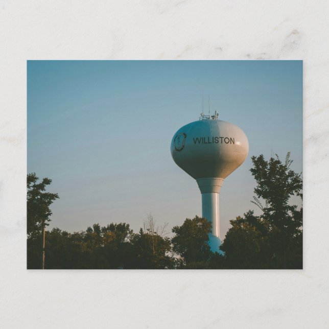 Vatten Torn in Williston, North Dakota Vykort (Framsida)