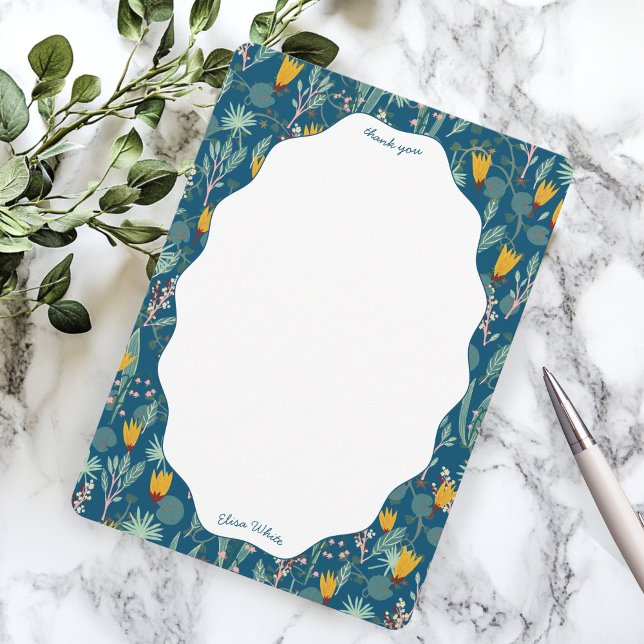 Vatten Trädgård Blommig Bröllopskalas Söt ANPASSAD Tack Kort (Water Garden Floral Bridal Shower Cute CUSTOM Thank You Card
)