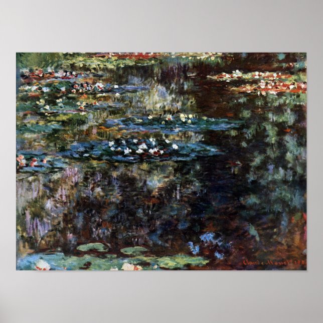 Vatten trädgård i Giverny, Frankrike av Claude Mon Poster (Framsidan)