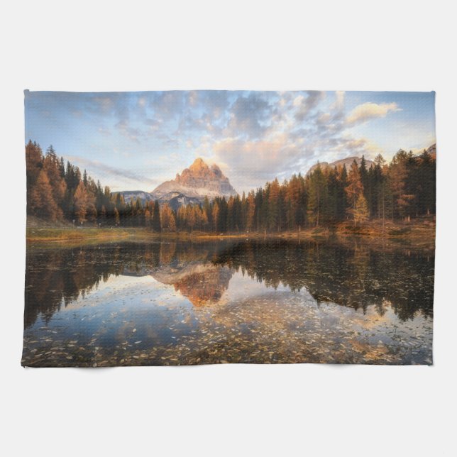 Vatten | Tre Cime Di Lavaredo Italien Kökshandduk (Horisontell)