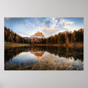 Vatten Tre Cime Di Lavaredo Italien Poster