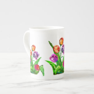 Vatten Tulips Benporslin Mugg