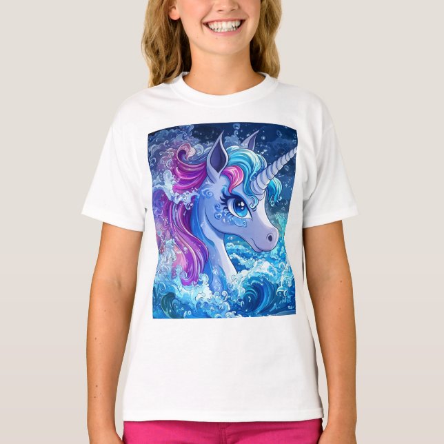 Vatten Unicorn Close T Shirt (Framsida)