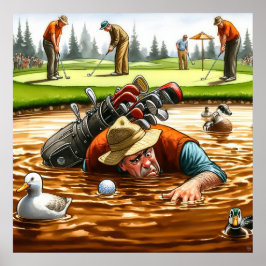 Vatten - utskrift av golfkonst poster
