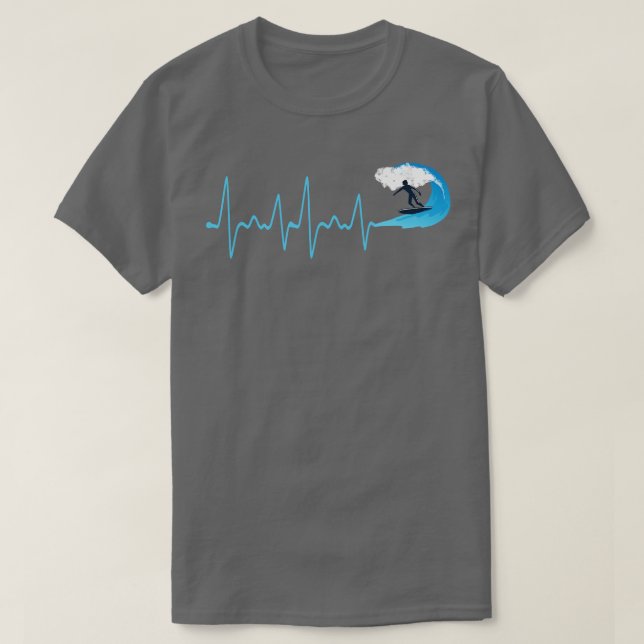 Vatten våghjärtslag Surfing T Shirt (Design framsida)