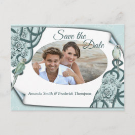 Vatten-visa Succulents i Grönten Mint blue/Gräs Meddelande Vykort