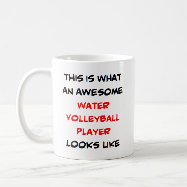 vatten volleyball player, fantastisk kaffemugg (Vänster)