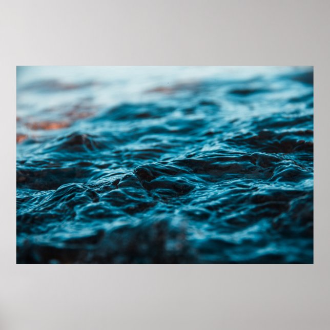 VATTEN WAVE IN STÄNG FOTOGRAFI POSTER (Framsidan)
