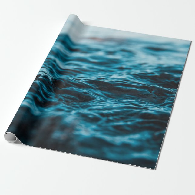 VATTEN WAVE IN STÄNG FOTOGRAFI PRESENTPAPPER (Utrullad)
