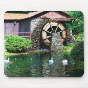 Vatten Wheel Pond Seurat Painting Musmatta