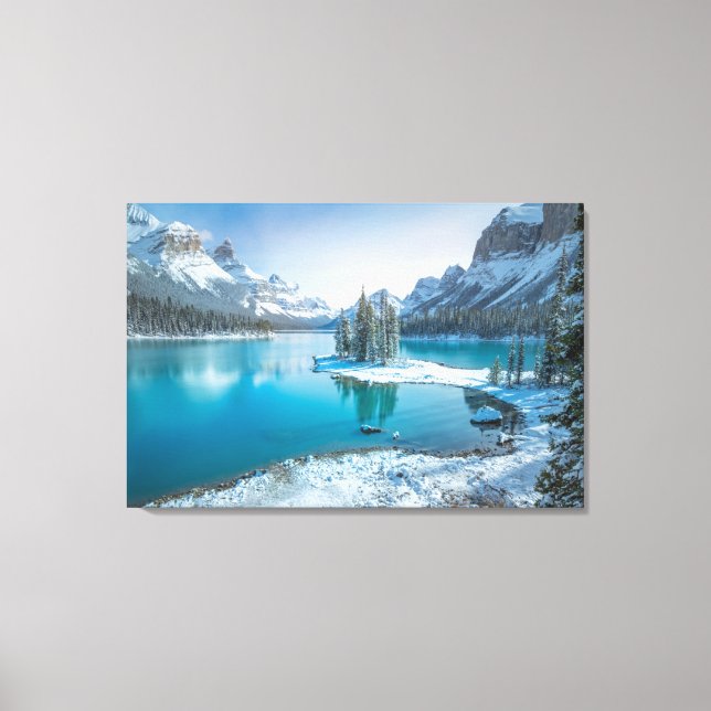 Vatten | Winter Jasper National Park, Kanada Canvastryck (Framsida)