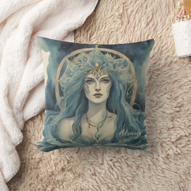 Vatten Witch Ocean Goddess Kudde (Filt)