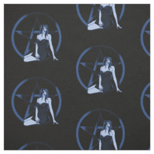 Vatten Witch Pagan Pentacle Elemental Fabric Tyg