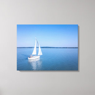 Vatten Yacht i Sjö Balaton Sjö Ungern Canvastryck