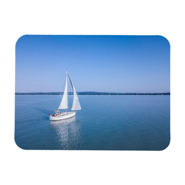 Vatten | Yacht i Sjö Balaton Sjö Ungern Magnet (Horisontell)