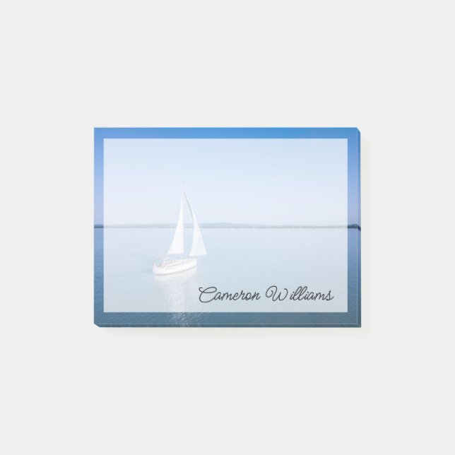 Vatten | Yacht i Sjö Balaton Sjö Ungern Post-it Block (Framsida)