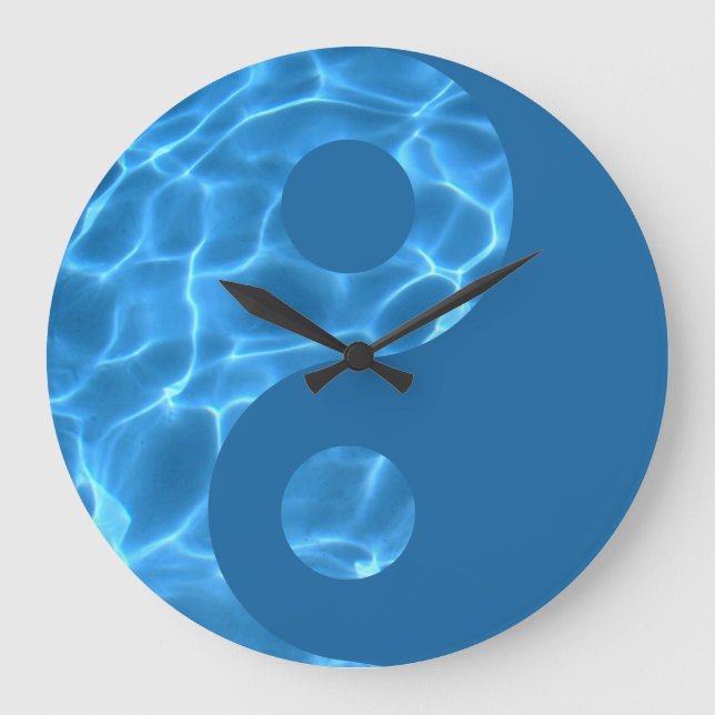 Vatten Yin Yang Wall Clock Stor Klocka (Framsida)