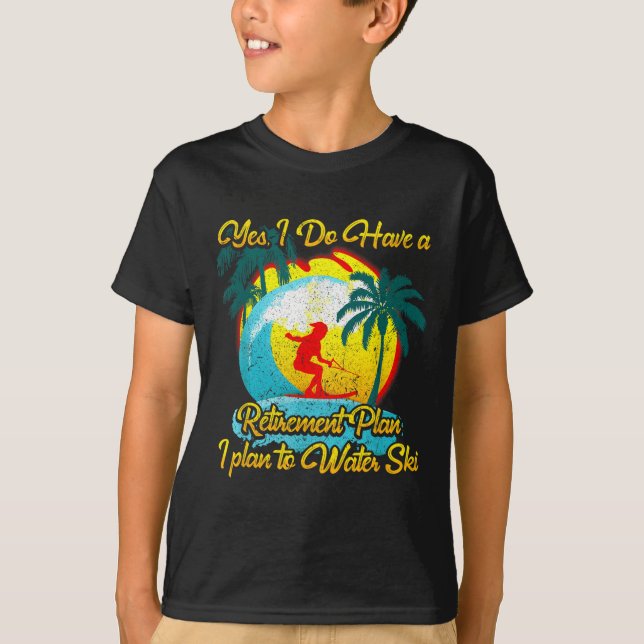 Vattenåkare Vattenåkning Pensionsplan  T Shirt (Framsida)