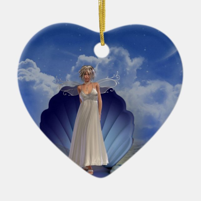 Vattenängelprydnad Julgransprydnad Keramik (Framsidan)