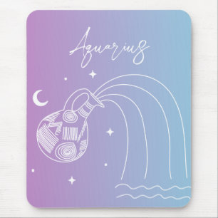 Vattenarius zodiac horoscope stjärntecken gradient musmatta