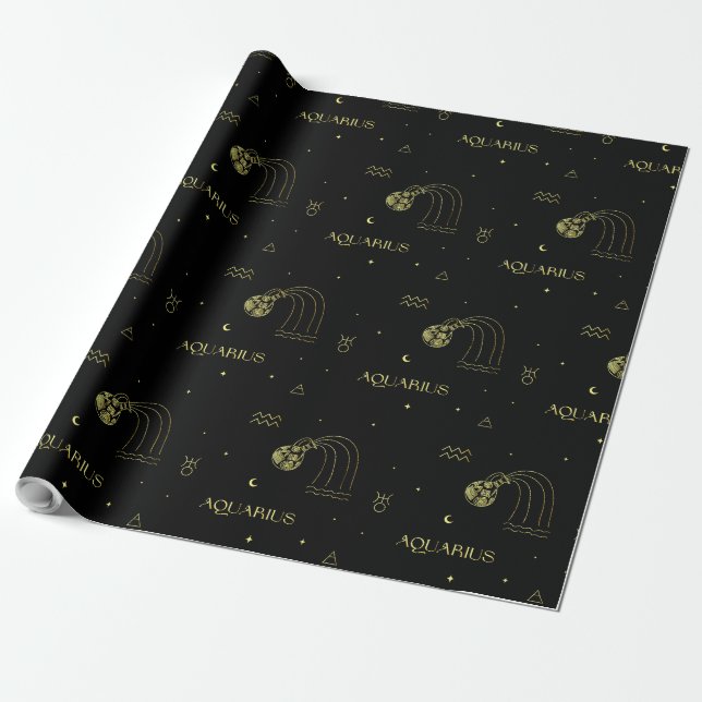 Vattenarius zodiac horoscope stjärntecken gradient presentpapper (Utrullad)