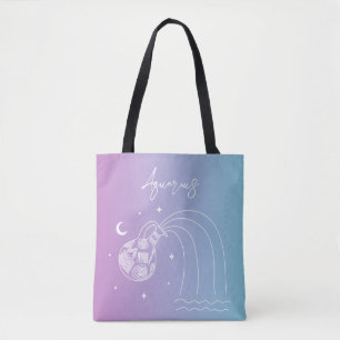 Vattenarius zodiac horoscope stjärntecken gradient tygkasse
