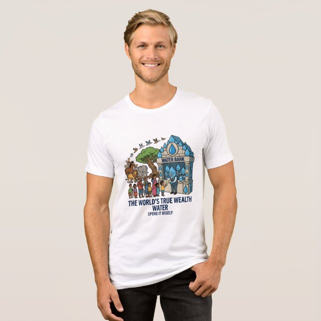 Vattenbesparing Världens Sanna Rikedom T Shirt (Framsida Full)