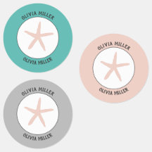 Vattenbeständig stjärnfisk namn-etiketter för skol