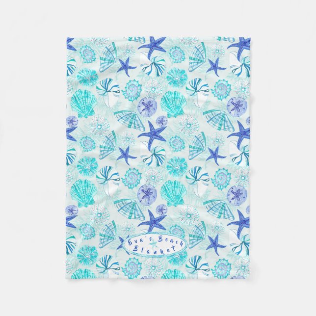 Vattenblåfärgat vattenfärgsäsongsskal-w/anpassat n fleecefilt (Framsidan)