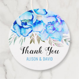 Vattenblåfärgblommor blommigt bröllop gåvor etiketter