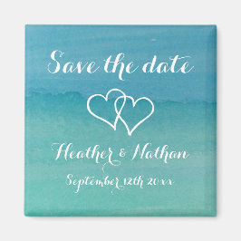 Vattenblåfärgsmagneter i bröllop spara datum magnet