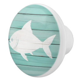 Vattenblåfiskskorpa (Faux Wood Nautical Drawer kno Knopp