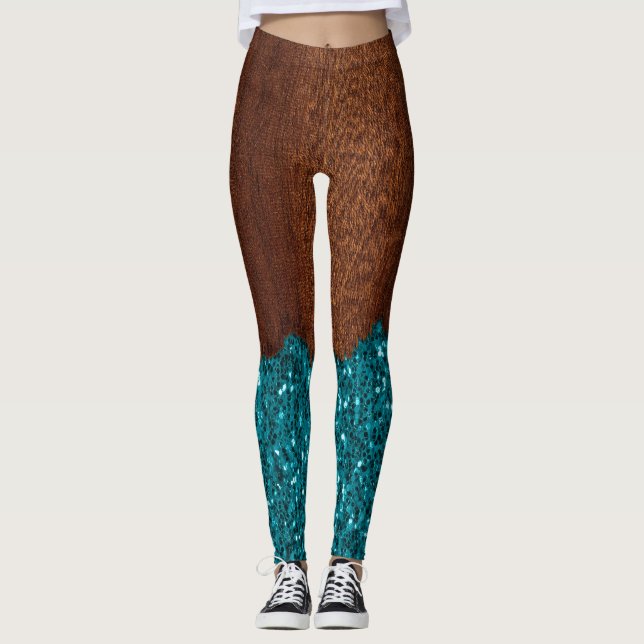 Vattenblåspark, brunträ från glitter leggings (Framsida)