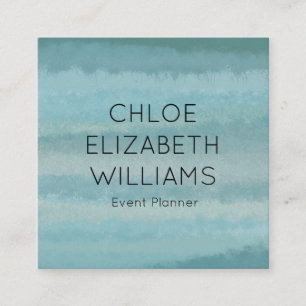Vattenblått Abstrakt Vattenfärg Texturerad Rand Fyrkantigt Visitkort