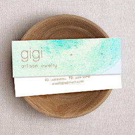 Vattenblått Abstrakt Vattenfärgsstudier Earring Mini Visitkort