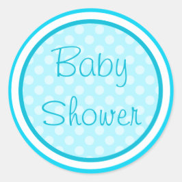 Vattenblått babyskor - Stickers Runt Klistermärke